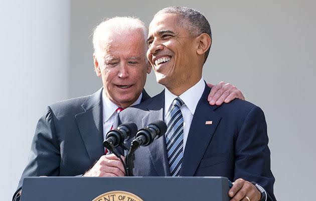 The world has fallen for the bromance between Obama and Joe. Source: Getty Images.
