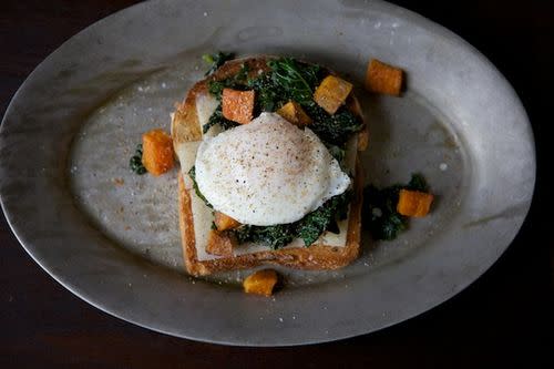 Sauteed Kale and Poached Egg