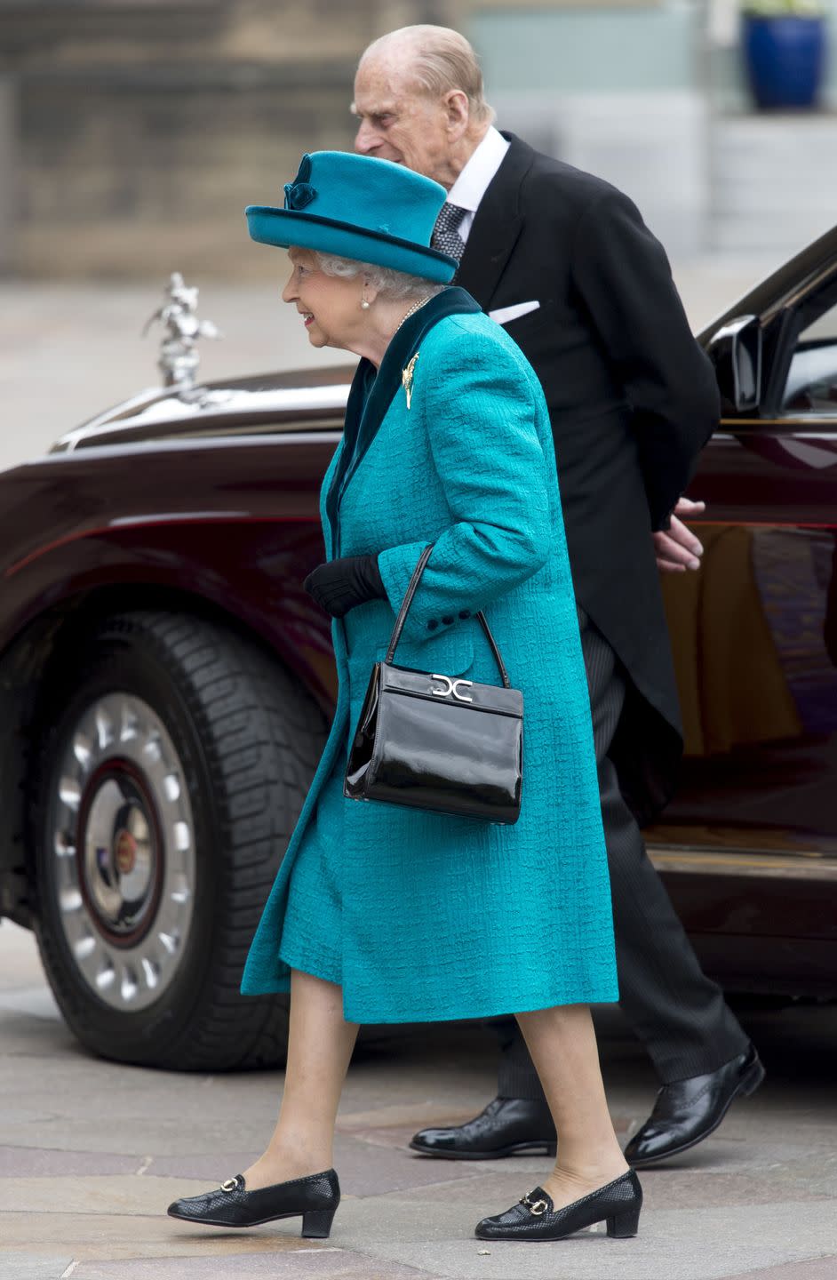 Prince Phillip is required to walk behind the Queen.