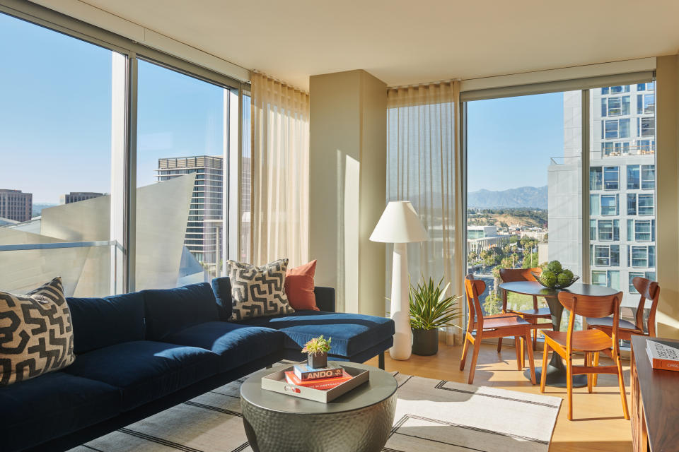 A view from an apartment at The Grand by Gehry in downtown Los Angeles - Credit: Courtesy of Peter Christiansen Valli for The Grand by Gehry