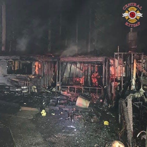 A view of a home near Lake Symington that was destroyed by a fire early Wednesday morning.