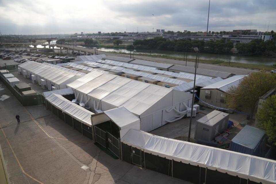 The immigration court tents in Laredo, Texas.