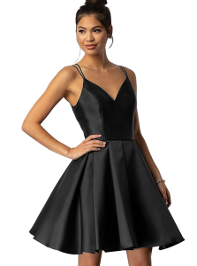 Sukleet Women's V-Neck Satin Dress