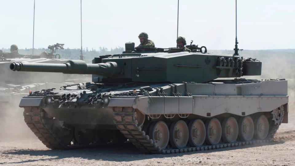 Leopard 2A4 坦克。   圖：翻攝自推特「@ukraine_map」