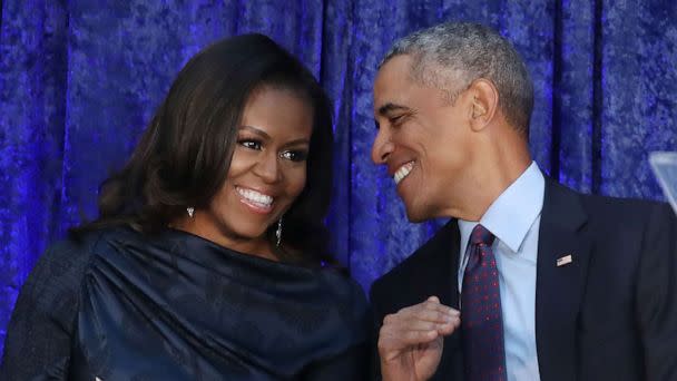 PHOTO: Former President Barack Obama and first lady Michelle Obama participate in the unveiling of their official portraits during a ceremony at the Smithsonian's National Portrait Gallery in Wasahington,  Feb. 12, 2018. (Mark Wilson/Getty Images, FILE)