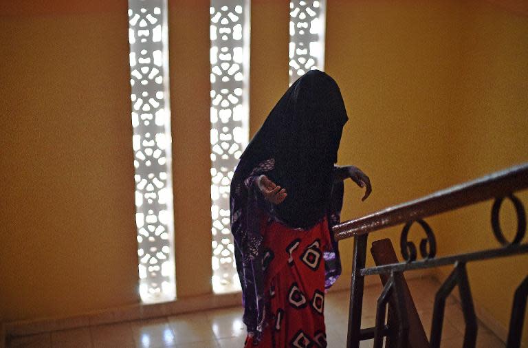 Fatima, 14, who was arrested after reporting a rape, pictured at the Elman Centre in Mogadishu