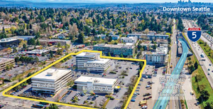 Nicola Wealth Real Estate acquires this 6.7-acre land parcel which includes three suburban office buildings totaling 200,558 sf. situated adjacent to new Northgate LRT Station with excellent access and exposure to Interstate 5 Highway