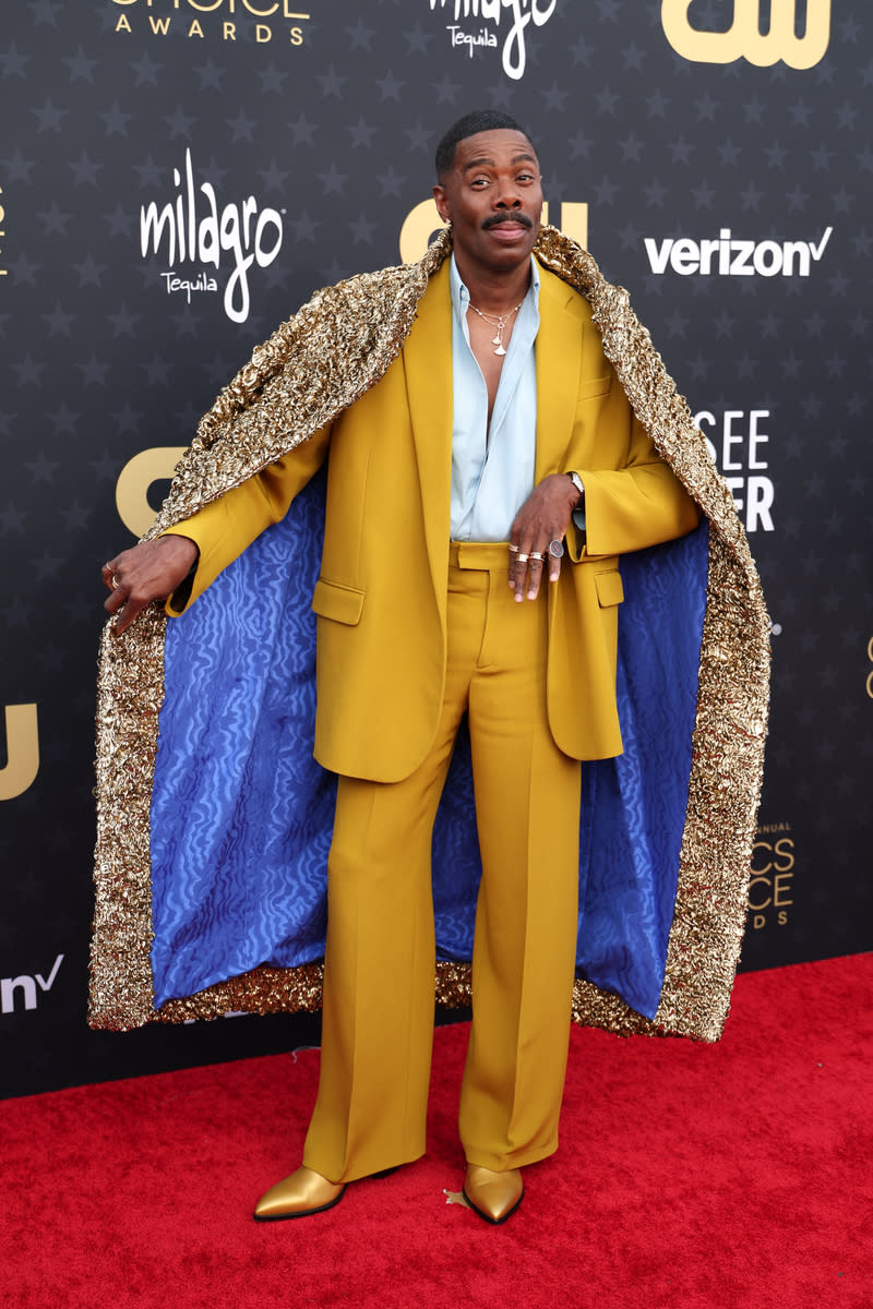 Colman Domingo Struts In Gold Louboutin Boots at Critics Choice Awards 2024