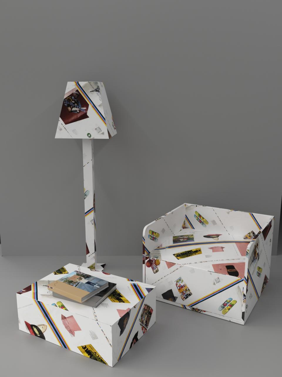 Harry Nuriev paper furniture for Sarah Andelman’s Just A Space pop-up. - Credit: Courtesy of Just An idea