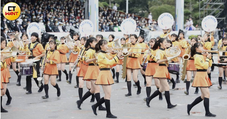 日本京都橘高校吹奏部。（圖／劉耿豪攝）