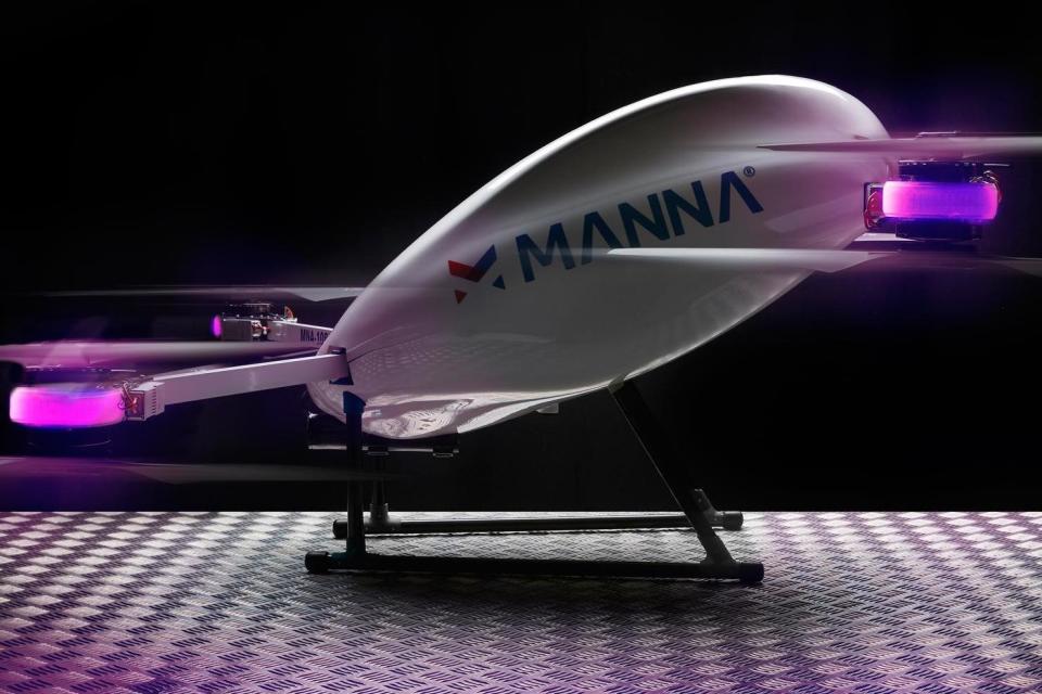 The Manna drone that will be delivering JustEat orders in Dublin (Manna )