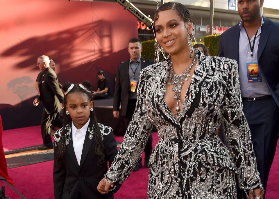 Beyonce, right, and her daughter Blue Ivy Carter arrive at the world premiere of "The Lion King" in 2019.  (Photo: Chris Pizzello/Invision/AP)