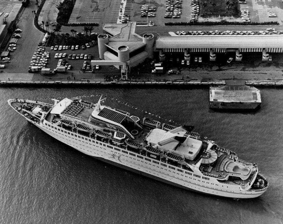The M/S Skyward at the Port of Miami in 1970.