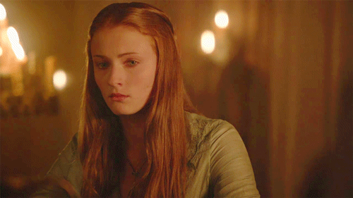 Why is Sansa frowning?