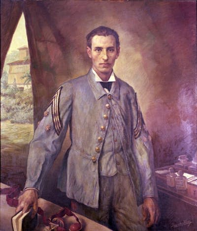 Retrato al óleo de Santiago Ramón y Cajal como capitán médico en 1874 durante la Guerra de los Diez Años en Cuba, realizado por Mariano Yzquierdo y Vivas (1893-1985) en 1952. <a href="https://es.wikipedia.org/wiki/Archivo:Ram%C3%B3n_y_Cajal_por_Izquierdo_Vives_1874_Museo_del_ejercito_Toledo.jpg" rel="nofollow noopener" target="_blank" data-ylk="slk:Wikimedia commons;elm:context_link;itc:0;sec:content-canvas" class="link ">Wikimedia commons</a>