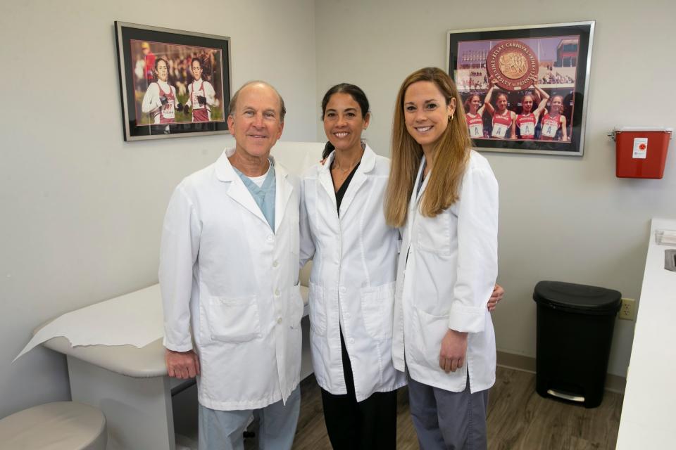 John F. Connors P.D.M. is a Little Silver-based podiatrist who provides foot care for his customers. Connors, left, with fellow podiatrists Ana Sanz P.D.M., and, Kathleen Trotter P.D.M. Little Silver, NJWednesday, February 15, 2023