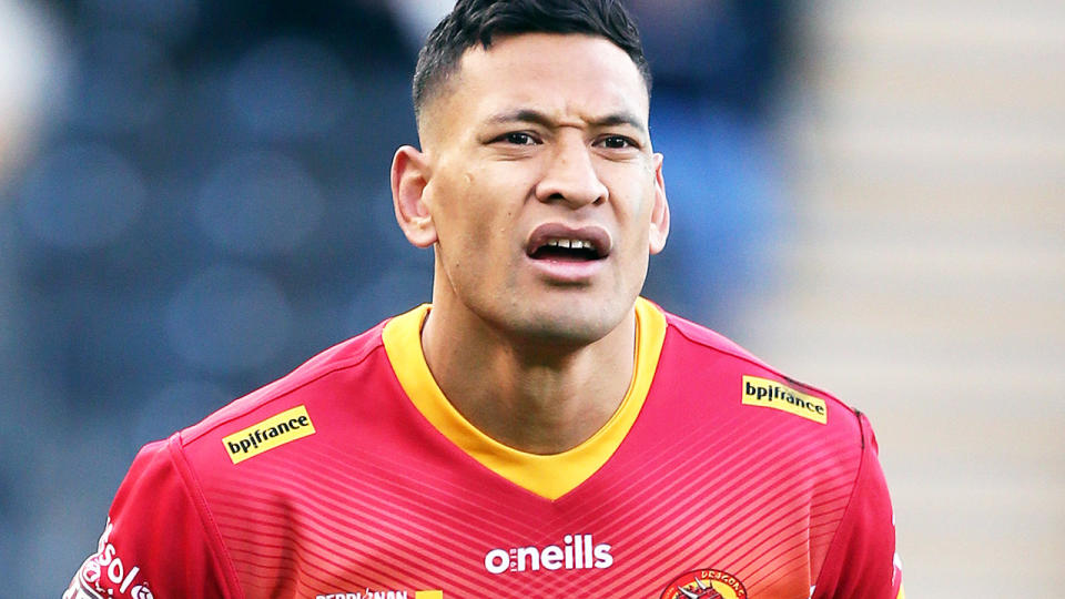 Israel Folau, pictured here in action for Catalans Dragons in the Super League.