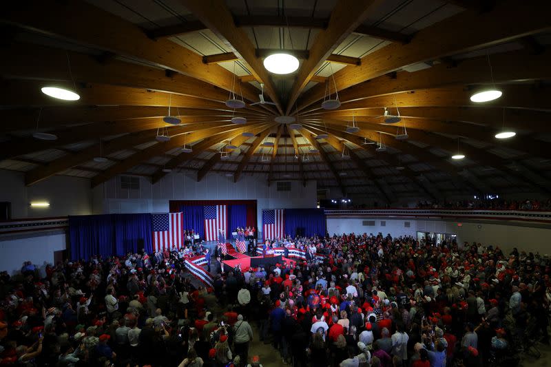 Republican presidential candidate and former U.S. President Donald Trump campaigns in Waukesha