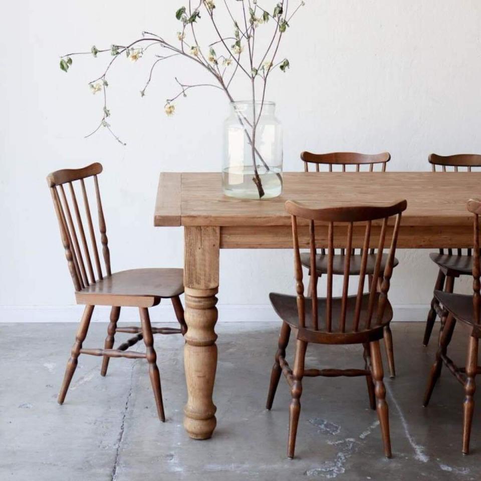 Farmhouse Style Wooden Dining Table