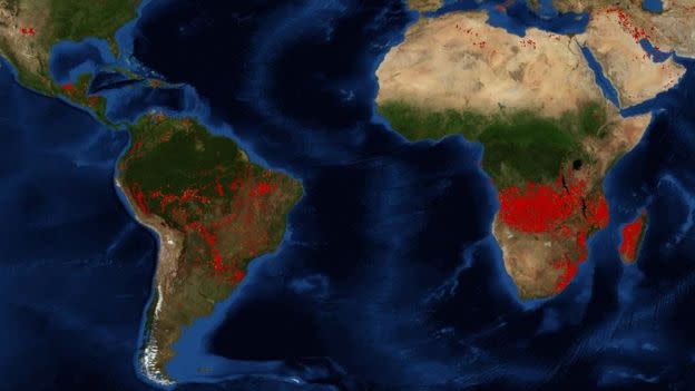 Hay más focos en Angola que en Brasil (NASA)