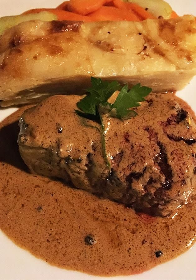 Tanna Beef fillet with Vanuatu pepper and kumara gratin. Source: Supplied