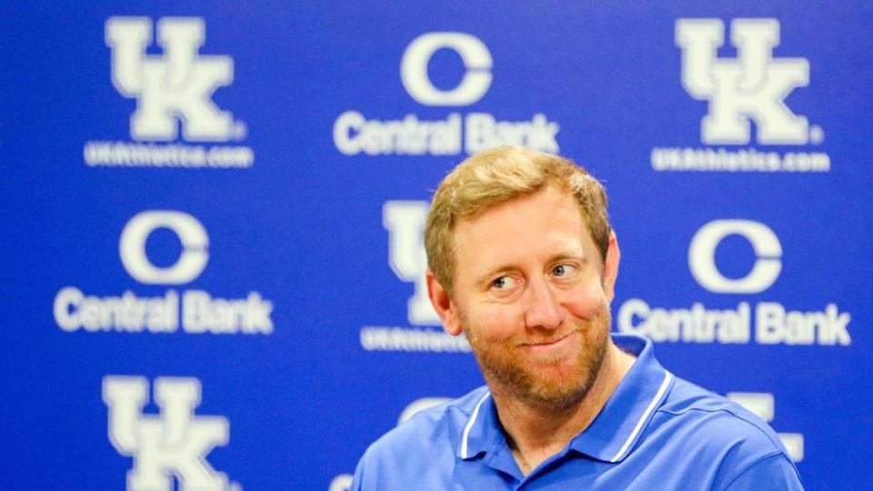 Kentucky went 10-3 with Liam Coen as offensive coordinator in 2021. After a season in Los Angeles, Coen is back running the Wildcats’ offense.