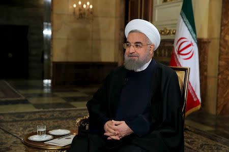 Iranian President Hassan Rouhani attends an interview with state TV in Tehran, Iran February 2, 2016. REUTERS/President.ir/Handout via Reuters