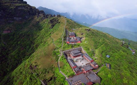 Temples near the summit of Fanjingshan - Credit: Getty