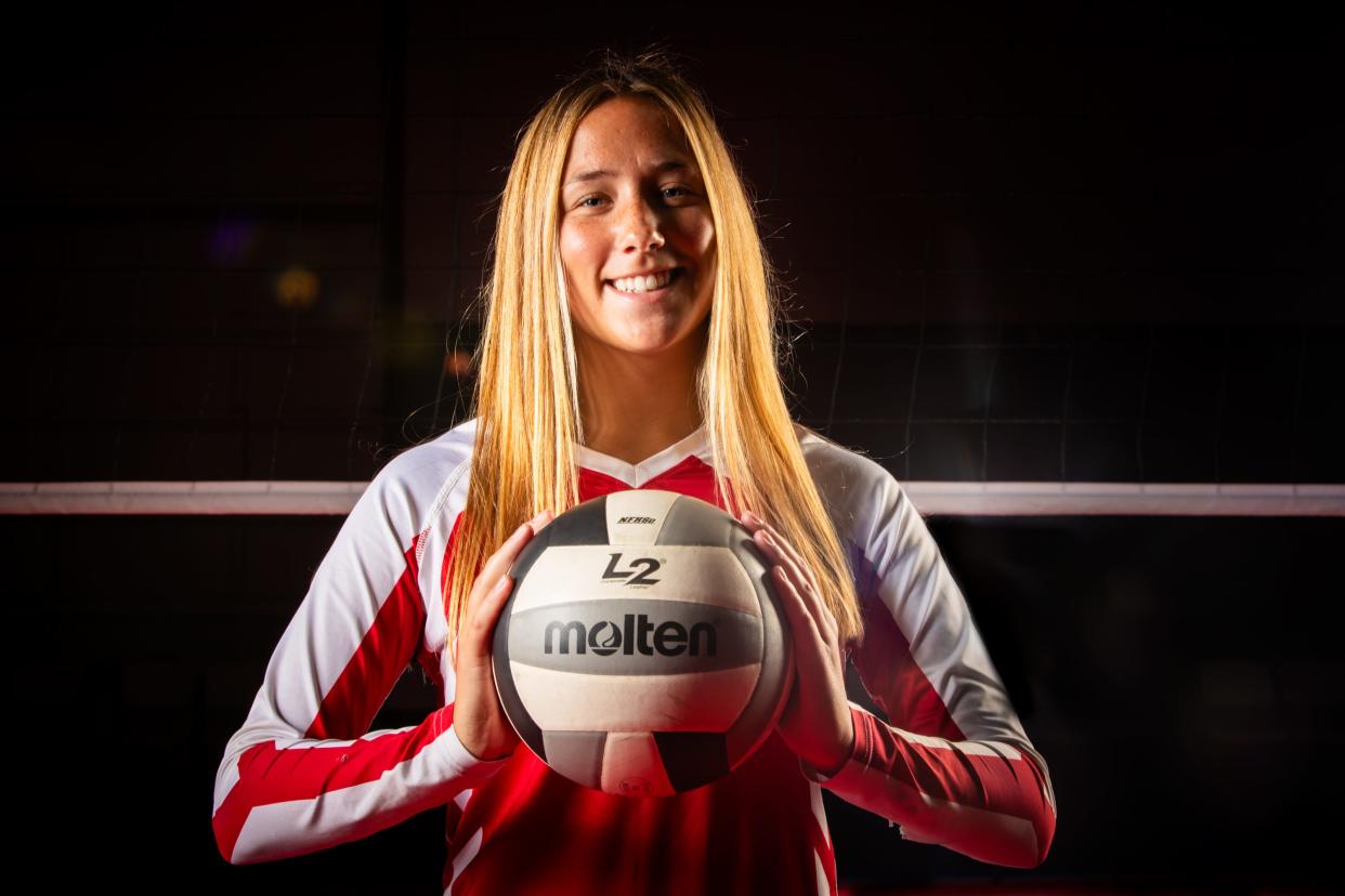 Molly Welborn from Scecina Memorial High School is photographed for the 2024 IndyStar Girls Volleyball Super Team on Tuesday, August. 6, 2024, at The Academy Volleyball Club in Indianapolis.