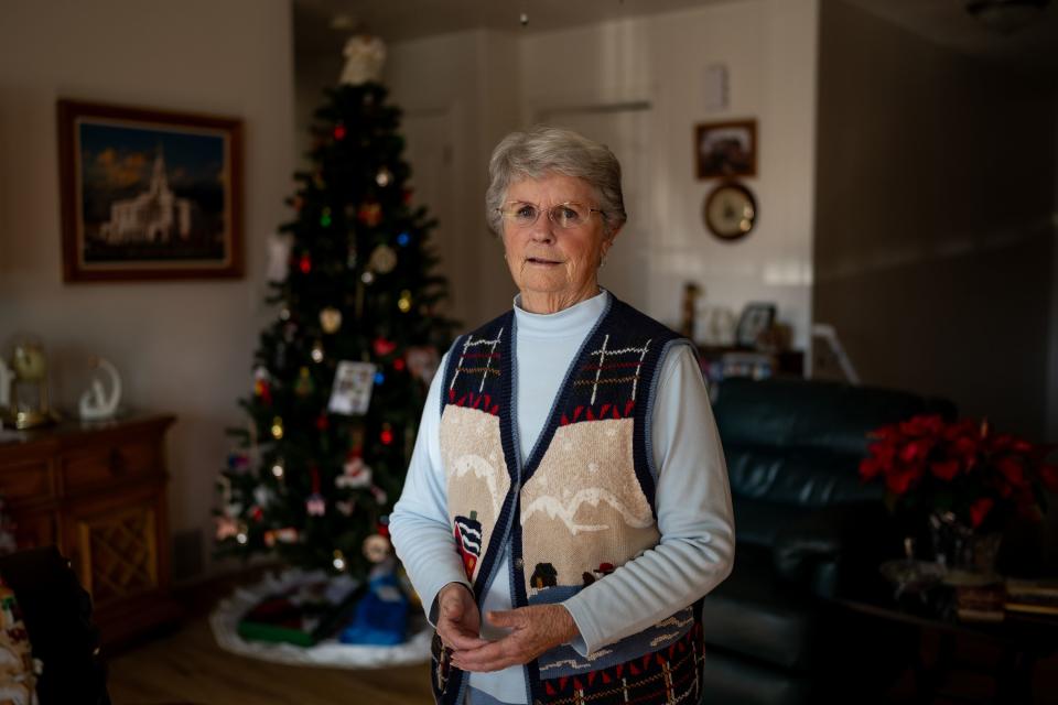 Alicia Bultez poses for a photo at her home in Santaquin on Wednesday, Dec. 13, 2023. She was the victim of two different scams. | Spenser Heaps, Deseret News