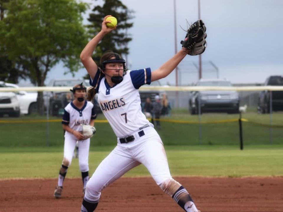 Ella Stranaghan, a 13-year-old pitcher for the St. Albert Angels, says she's excited to represent Canada at the 2022 Little League Softball World Series in Greenville, N.C. (Submitted by Dianna Jordison - image credit)