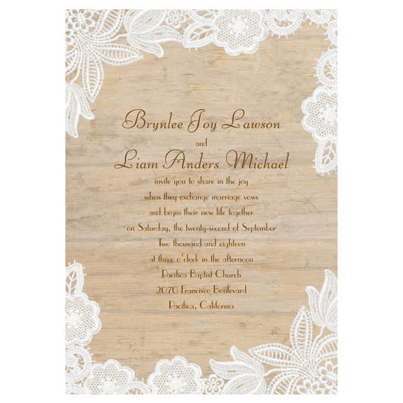 Wood and Lace Invitation