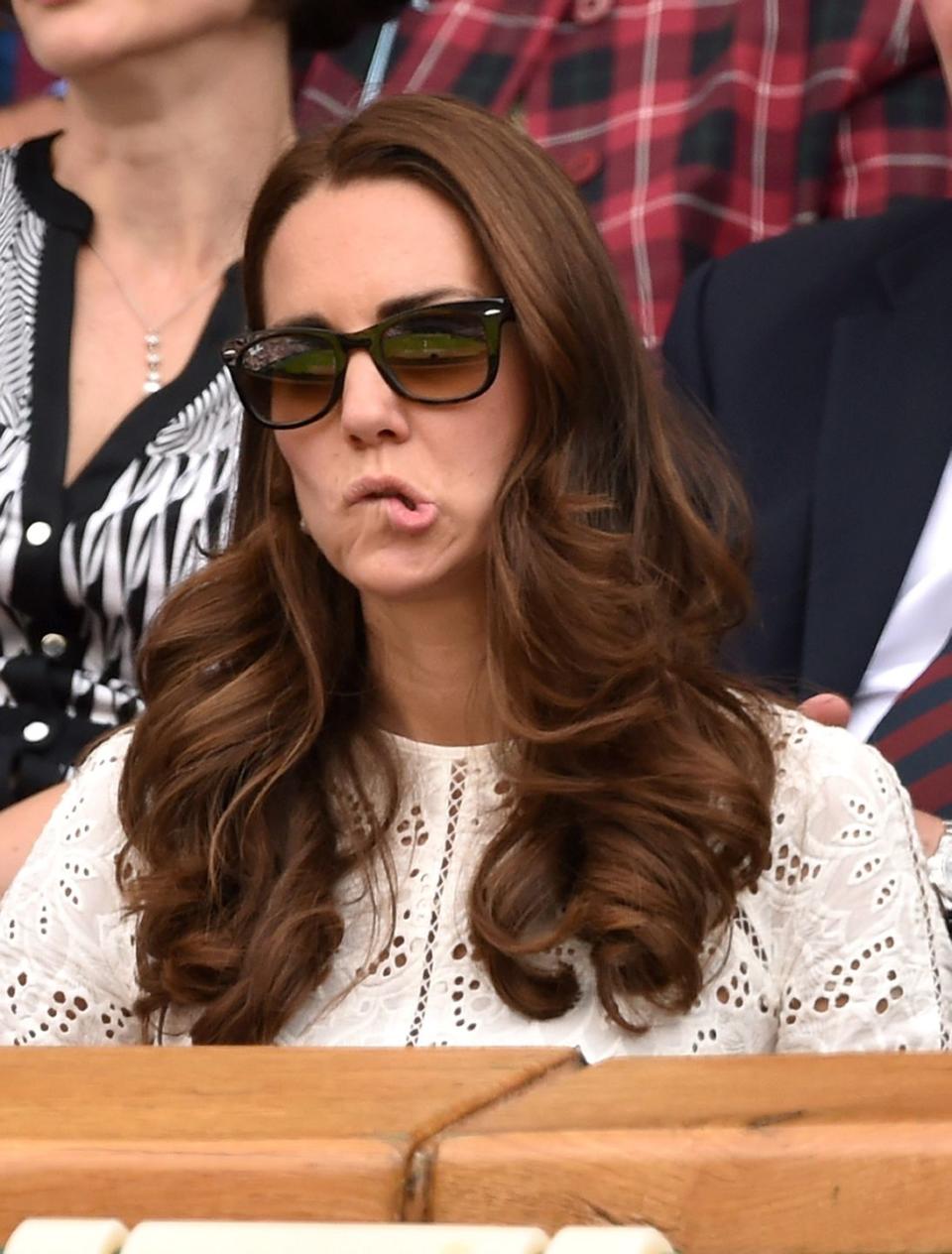 <p> Between her jaw-drop (above) and this lip-biting situation, July 2, 2014 was truly a great day fore Kate Middleton sports reactions.</p>