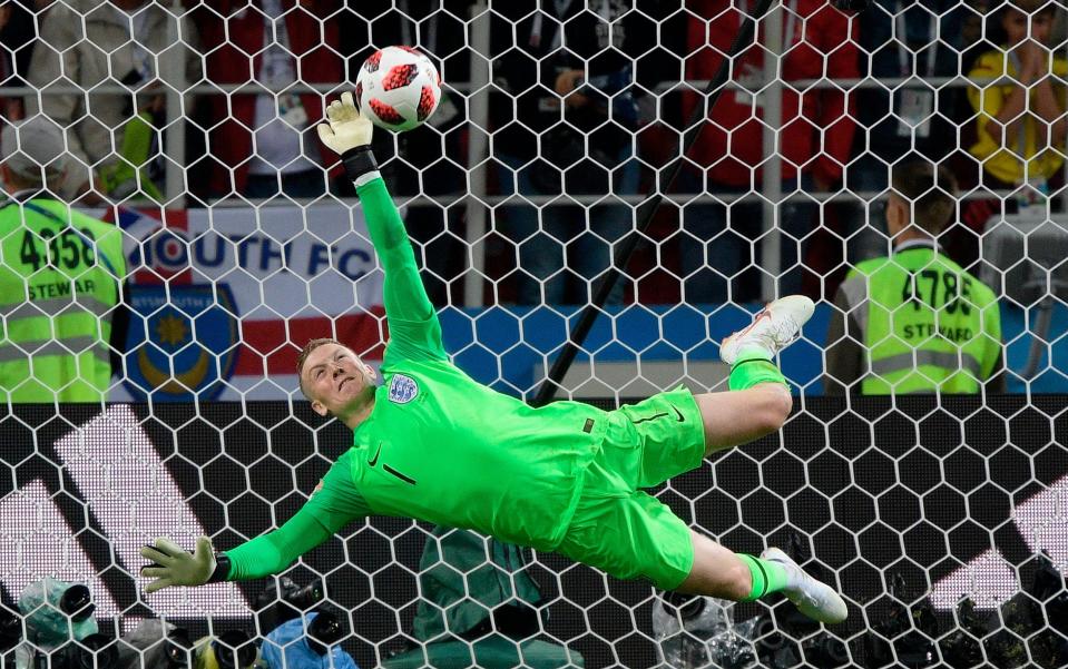 Jordan Pickford saves - JUAN MABROMATA/AFP/Getty Images