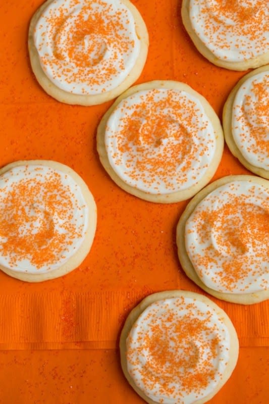 <p>Cooking Classy</p><p><strong>Get the recipe: <a href="https://www.cookingclassy.com/orange-creamsicle-sugar-cookies/" rel="nofollow noopener" target="_blank" data-ylk="slk:Orange Creamsicle Sugar Cookies;elm:context_link;itc:0;sec:content-canvas" class="link ">Orange Creamsicle Sugar Cookies</a></strong></p>