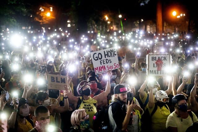 Protesters in Portland