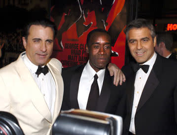 Andy Garcia , Don Cheadle and George Clooney at the Hollywood premiere of Warner Bros. Ocean's Twelve