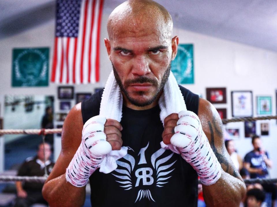 WBO lightweight champion Raymundo Beltran will make his first title defense Saturday on ESPN at Gila River Arena in Glendale, Arizona, against Jose Pedraza. (Mikey Willams/Top Rank)