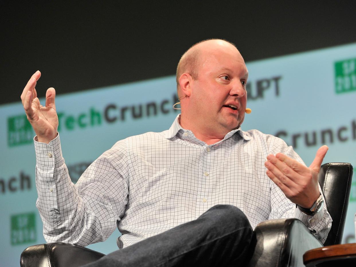 Marc Andreessen —  Entrepreneur Marc Andreessen speaks onstage during TechCrunch Disrupt SF 2016 at Pier 48 on September 13, 2016 in San Francisco, California.