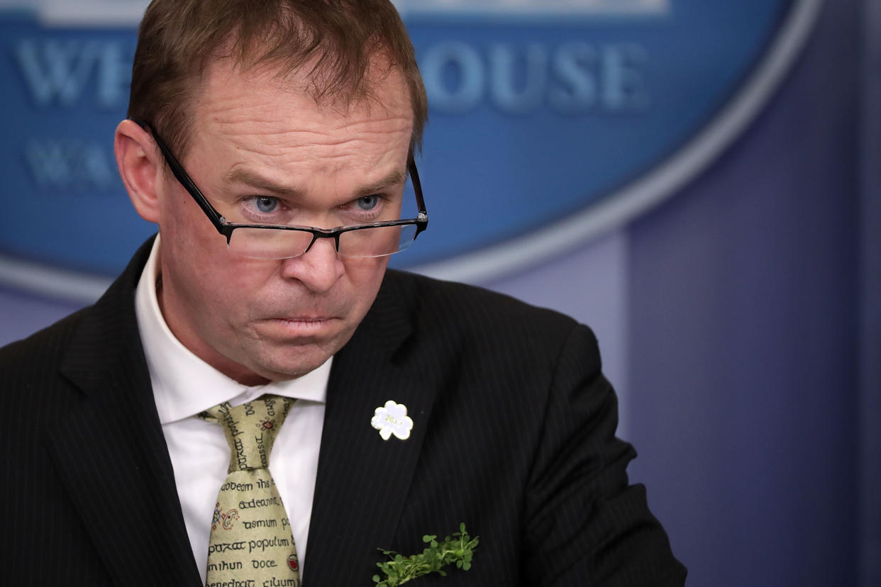OMB Director Mick Mulvaney indicated that President Trump wants to claw back&nbsp;spending agreed to in the $1.3 trillion omnibus deal. (Photo: Chip Somodevilla via Getty Images)