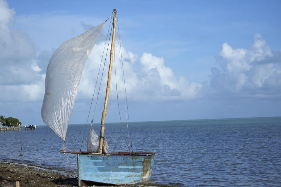 A recently arrived rustic boat is shown, Wednesday, Jan. 4, 2023, in Islamorada, Fla. More than 500 Cuban immigrants have come ashore in the Florida Keys since the weekend, the latest in a large and increasing number who are fleeing the communist island. (AP Photo/Wilfredo Lee)