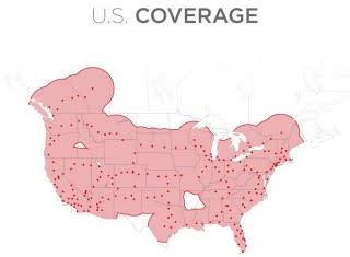 Tesla Supercharger network, North American coverage - March 2015