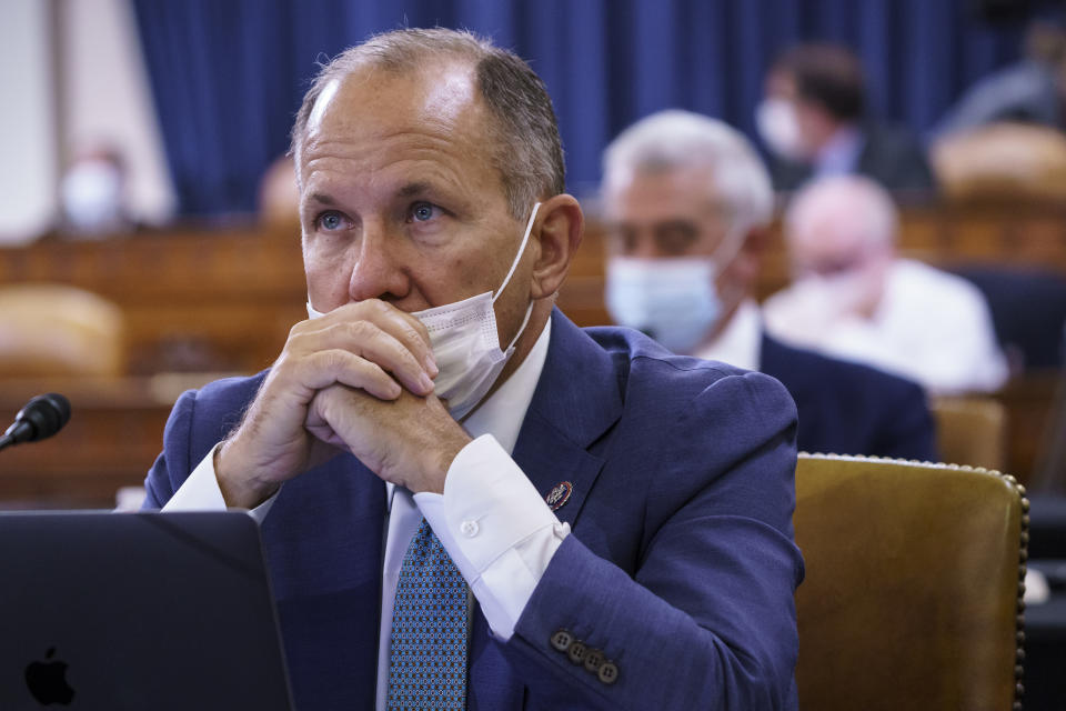 Rep. Lloyd Smucker, R-Pa., listens as the tax-writing House Ways and Means Committee holds a markup hearing to craft the Democrats' Build Back Better Act, massive legislation that is a cornerstone of President Joe Biden's domestic agenda, at the Capitol in Washington, Thursday, Sept. 9, 2021. (AP Photo/J. Scott Applewhite)