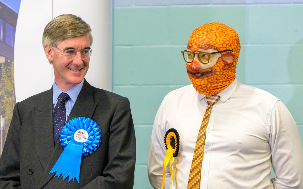 Jacob Rees-Mogg, sat with Barmy Brunch of the Official Monster Raving Loony Party, lost his seat in the election