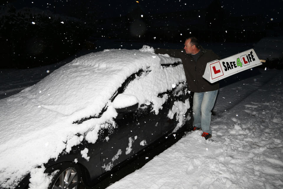 Bank Holiday Snowfall Blankets Parts Of The UK In The Aftermath of Storm Bella