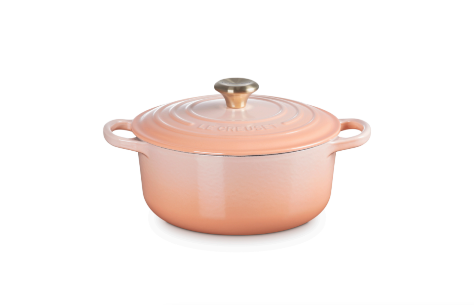 <p><a href="https://go.redirectingat.com?id=74968X1596630&url=https%3A%2F%2Fwww.lecreuset.com%2Fround-dutch-oven%2F21177US.html&sref=https%3A%2F%2Fwww.housebeautiful.com%2Fshopping%2Fa60639873%2Fle-creuset-peche-color-collection%2F" rel="nofollow noopener" target="_blank" data-ylk="slk:Shop Now;elm:context_link;itc:0;sec:content-canvas" class="link ">Shop Now</a></p><p>Round Dutch Oven</p><p>lecreuset.com</p><p>$420.00</p>