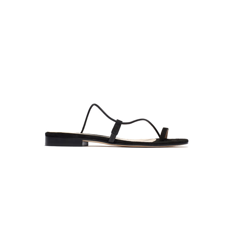 <a rel="nofollow noopener" href="https://www.emmeparsons.com/collections/all/products/susan-slide-in-black-suede" target="_blank" data-ylk="slk:Susan Slides, Emme Parsons, $360;elm:context_link;itc:0;sec:content-canvas" class="link ">Susan Slides, Emme Parsons, $360</a>