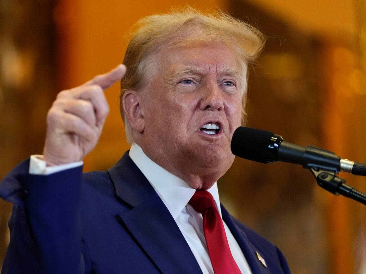 Donald Trump became the first U.S. presidential office-holder convicted of a crime. He's due for sentencing on July 11. (Julia Nikhinson/The Associated Press - image credit)