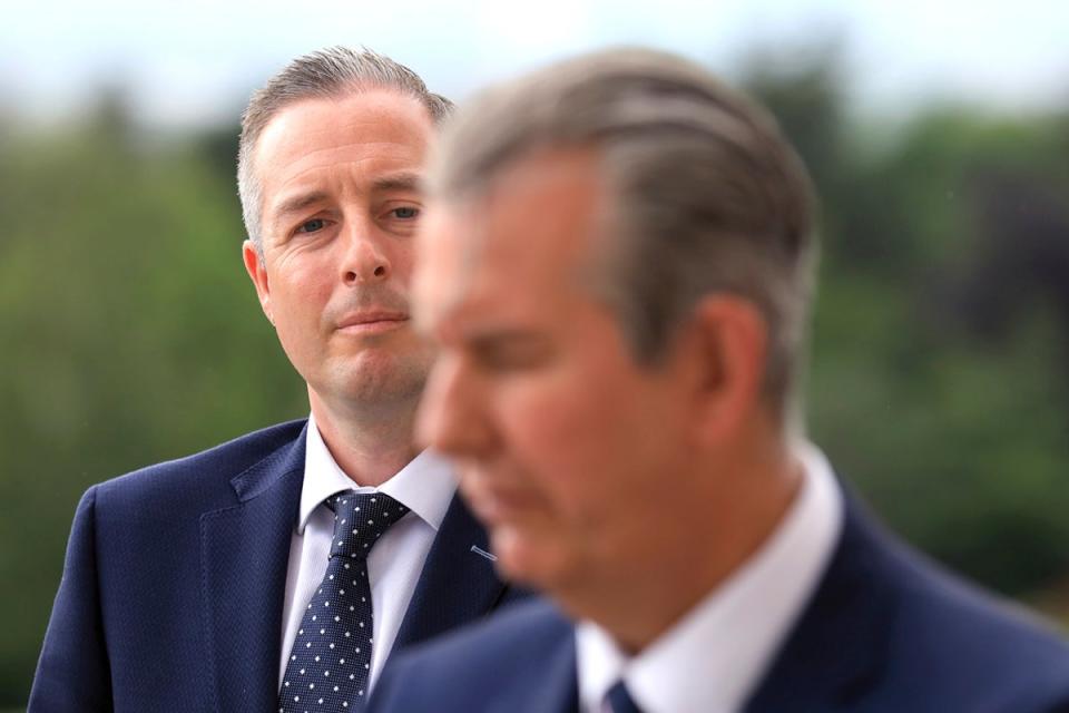 Paul Givan with Edwin Poots (AP)