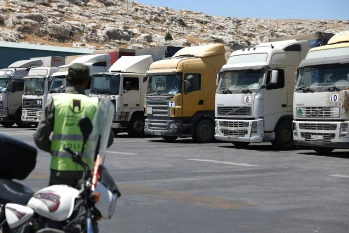 The delivery of humanitarian aid through the Bab al-Hawa crossing has been stalled since Monday, when a 2014 UN agreement expired (OMAR HAJ KADOUR)